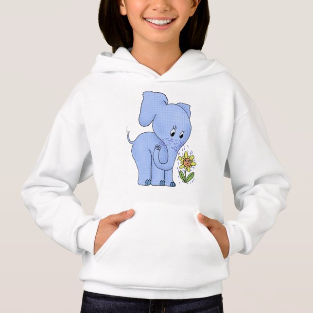 Elephant with flower hoodie (Front)