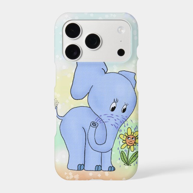 Elephant with flower iphone case (Back)