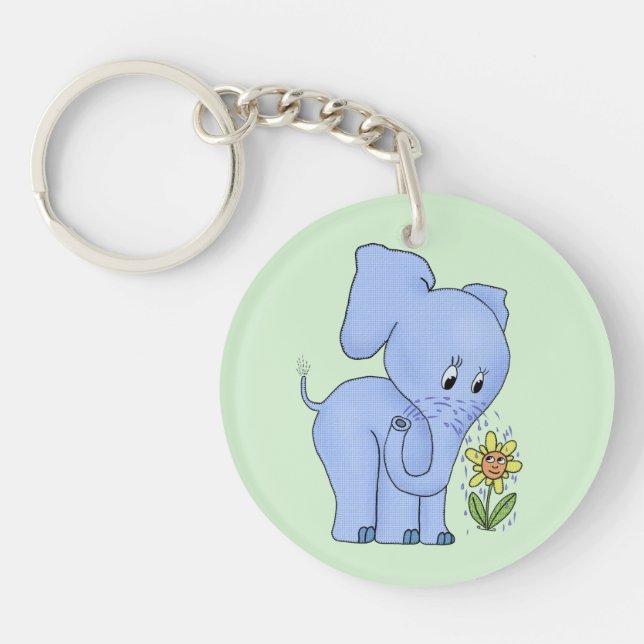 Elephant with flower keychain (Front)