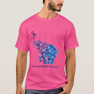 Elephant With Flower Rheumatoid Arthritis Awarenes T-Shirt