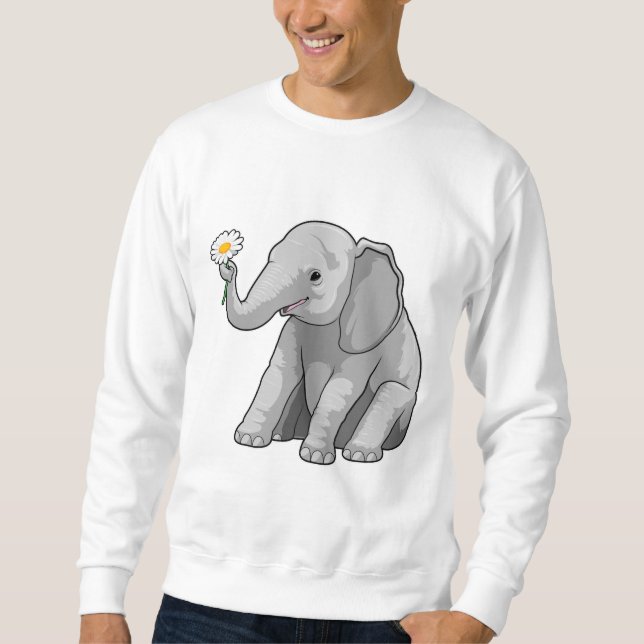 Elephant with Flower Sweatshirt (Front)