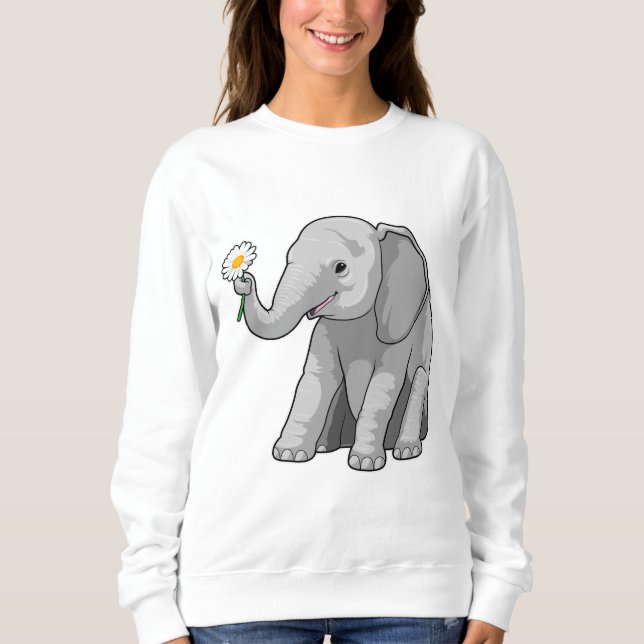 Elephant with Flower Sweatshirt (Front)