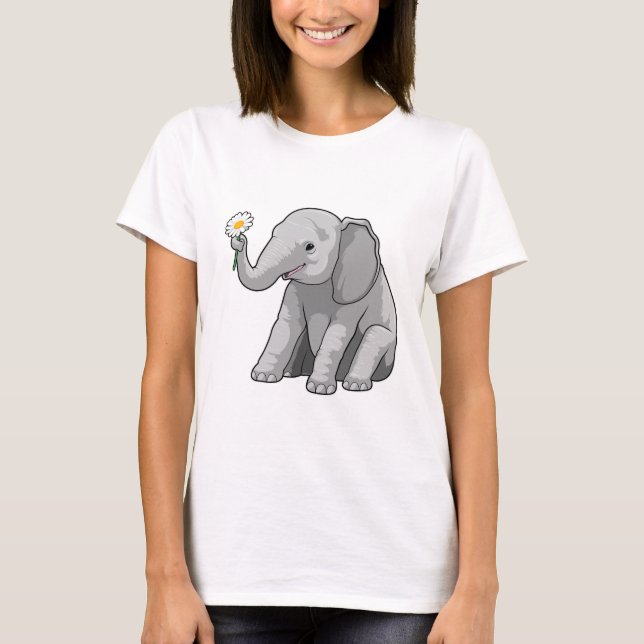 Elephant with Flower T-Shirt (Front)