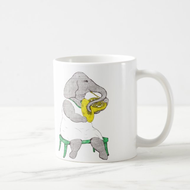 Elephant with French Horn Coffee Mug (Right)