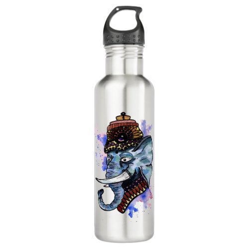 Elephant with Hat Stainless Steel Water Bottle