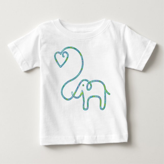 ELEPHANT with heart Baby T-Shirt (Front)