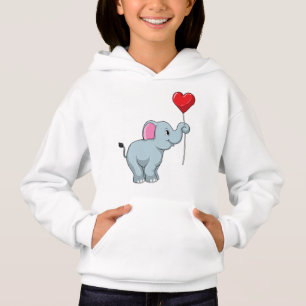 Elephant with Heart Balloon Hoodie