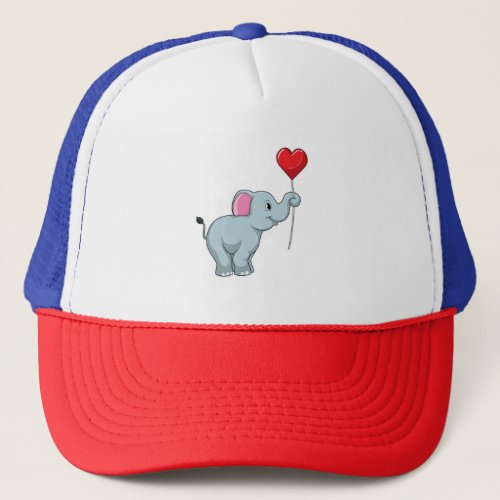 Elephant with Heart Balloon Trucker Hat