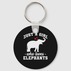 Elephant with heart desire a Girl who loves Elepha Keychain