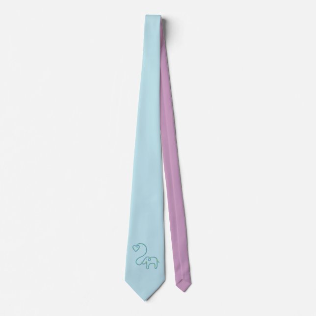 Elephant with heart one line + ypur backgr. tie (Front)