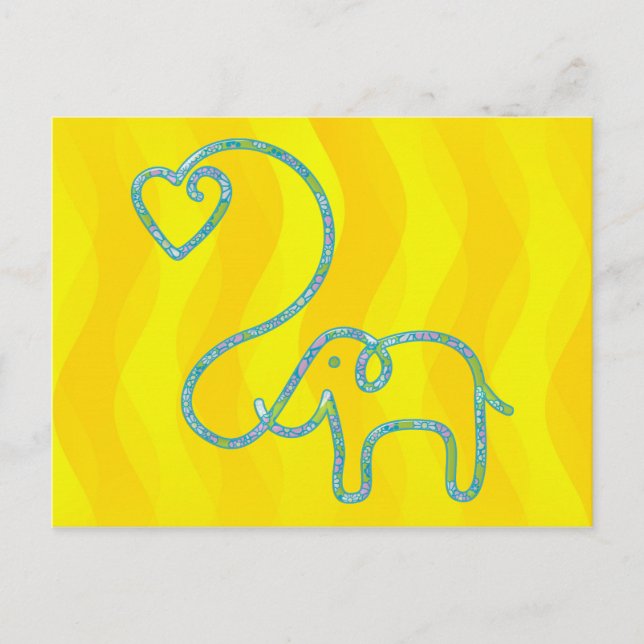 ELEPHANT with heart Postcard (Front)