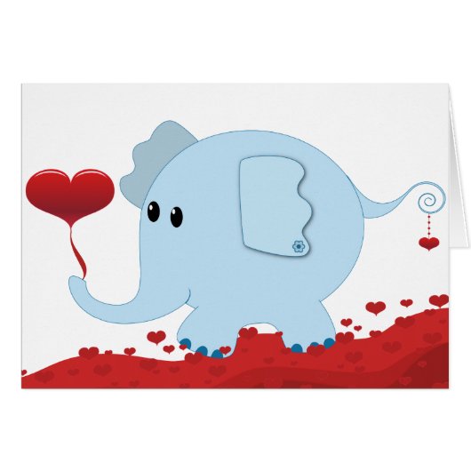Elephant with hearts-01 cards (Front Horizontal)