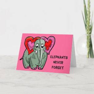 Elephant with Hearts Anniversary Card