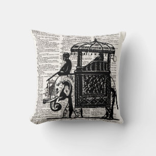 Elephant with Howdah Dictionary Art Throw Pillow