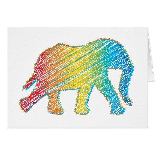 Elephant with Lines Cards (Front Horizontal)