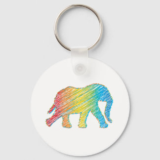 Elephant with Lines Keychain