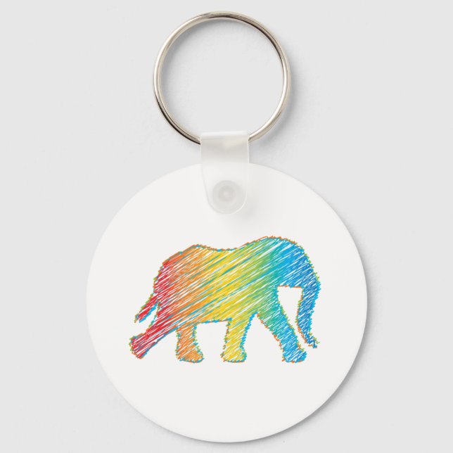Elephant with Lines Keychain (Front)
