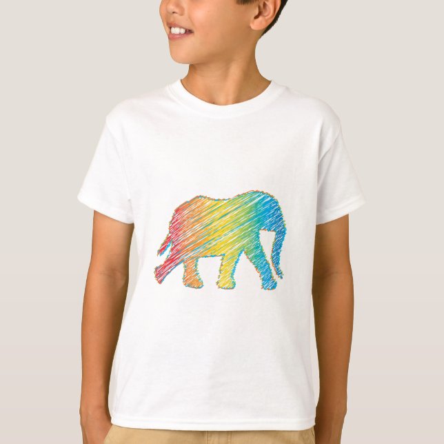 Elephant with Lines T-Shirt (Front)