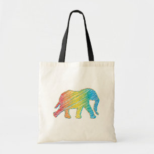 Elephant with Lines Tote Bag