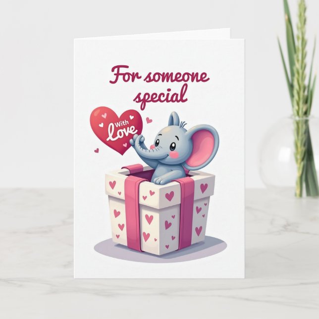 Elephant With Love Mothers Day Card (Front)