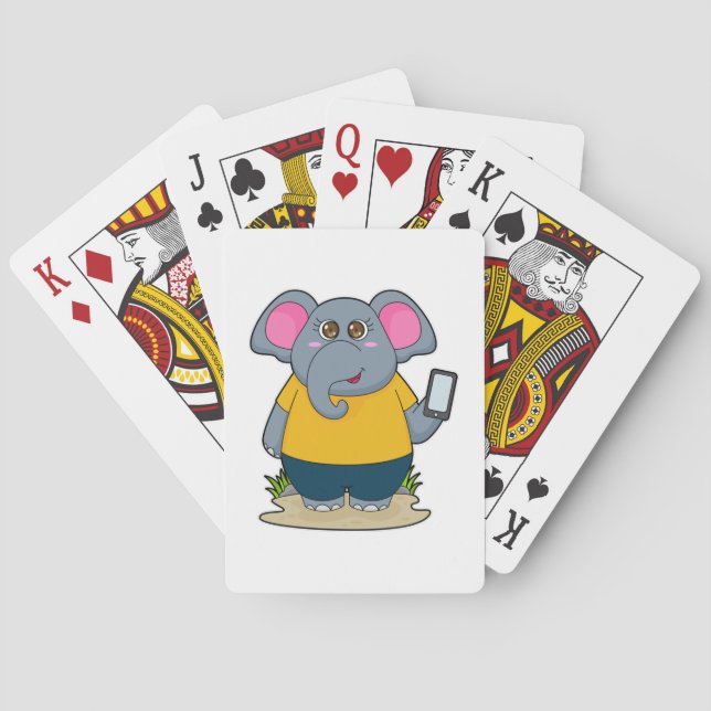 Elephant with Mobile Poker Cards (Back)