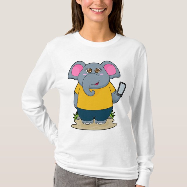 Elephant with Mobile T-Shirt (Front)