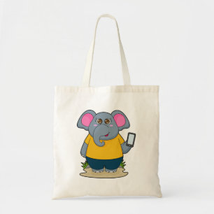 Elephant with Mobile Tote Bag