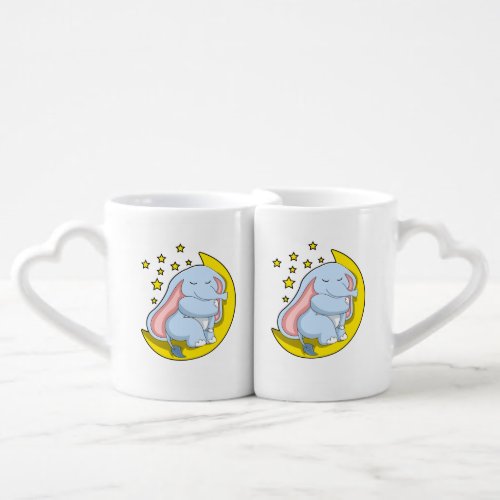 Elephant with Moon and Stars Coffee Mug Set