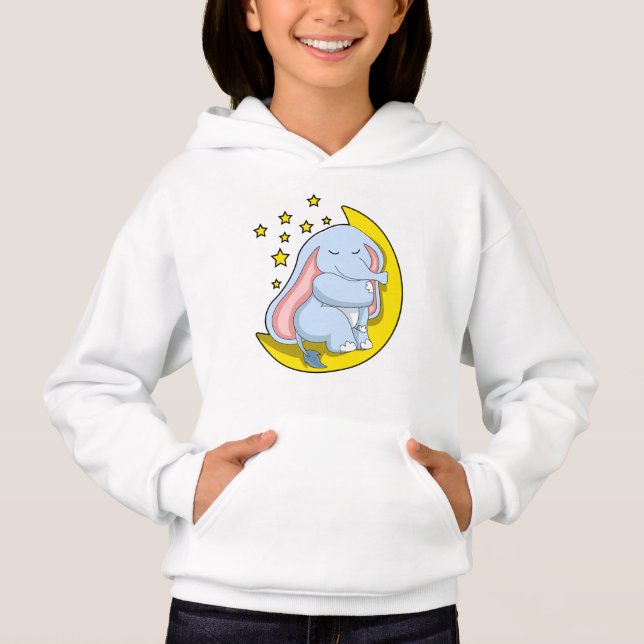 Elephant with Moon and Stars Hoodie (Front)
