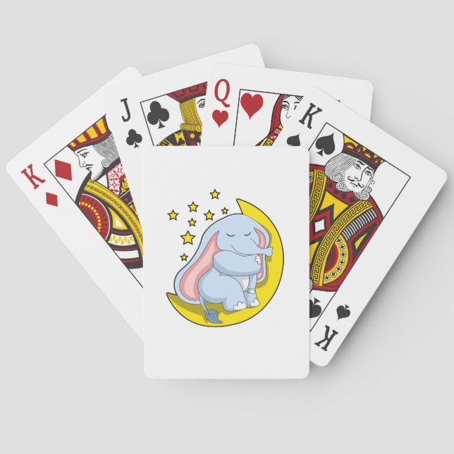 Elephant with Moon and Stars Poker Cards (Back)