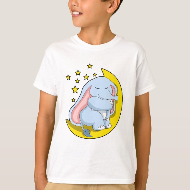 Elephant with Moon and Stars T-Shirt (Front)