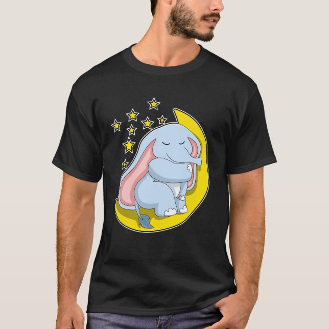 Elephant with Moon and Stars T-Shirt (Front)
