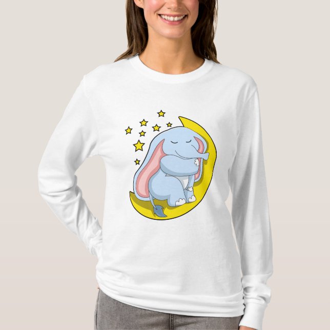 Elephant with Moon and Stars T-Shirt (Front)