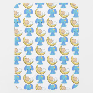 Elephant with Moon Baby Design Blanket