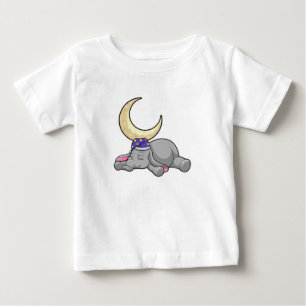 Elephant with Moon Baby T-Shirt