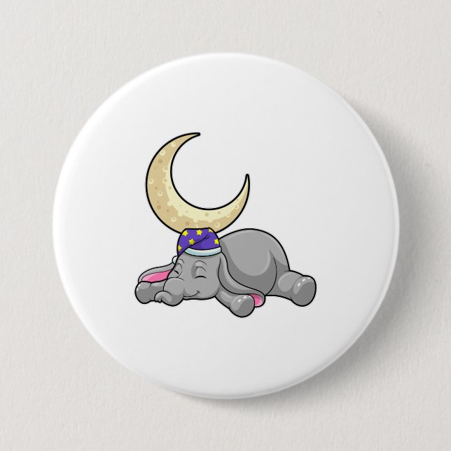Elephant with Moon Button (Front)