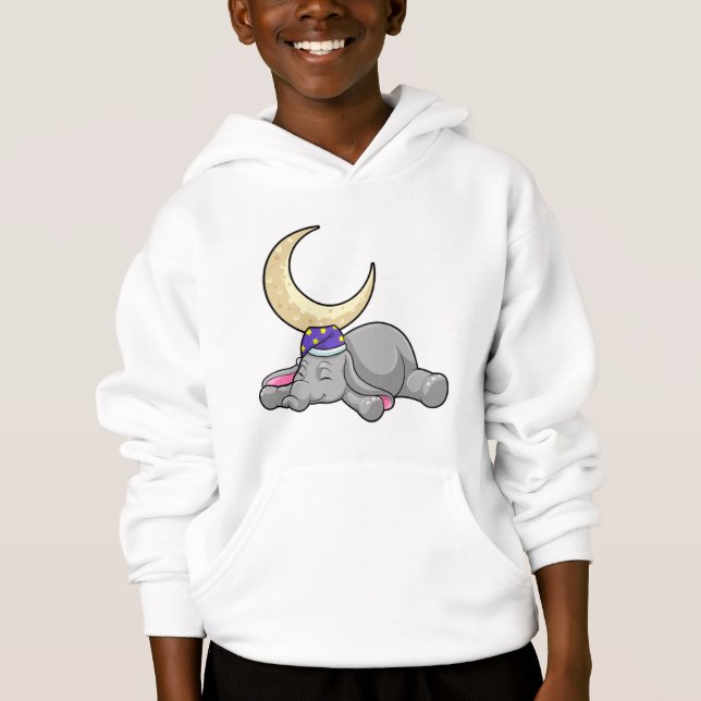Elephant with Moon Hoodie (Front)