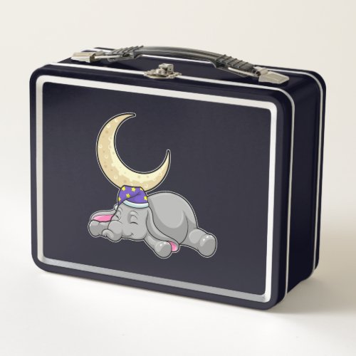 Elephant with Moon Metal Lunch Box