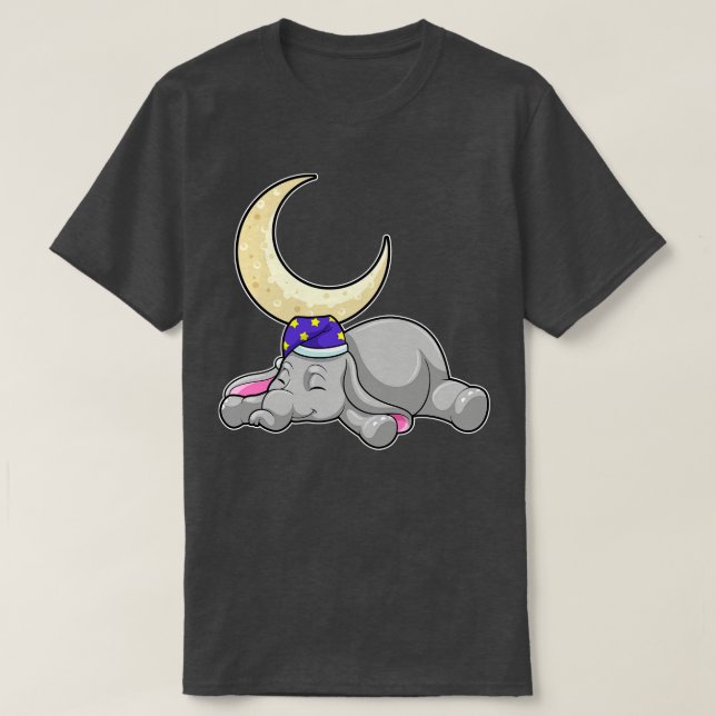 Elephant with Moon T-Shirt (Design Front)