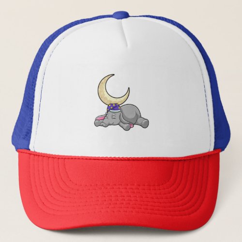 Elephant with Moon Trucker Hat