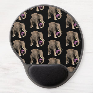 Elephant With Pink Orchid Gel Mouse Pad