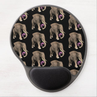 Elephant With Pink Orchid Gel Mouse Pad