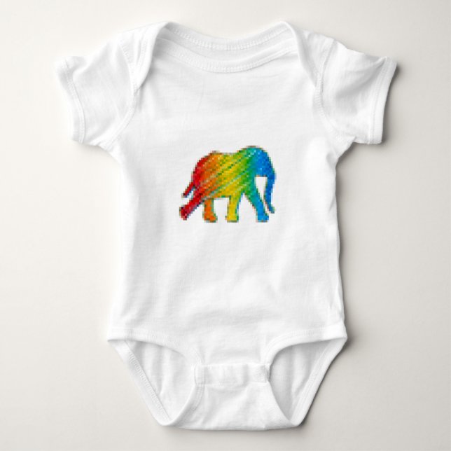 Elephant with Pixels Baby Bodysuit (Front)