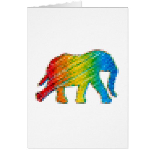 Elephant with Pixels Cards (Front)