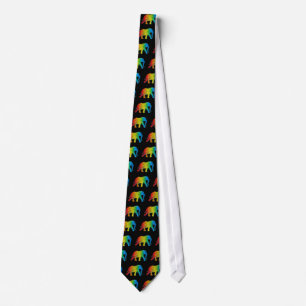 Elephant with Pixels Neck Tie