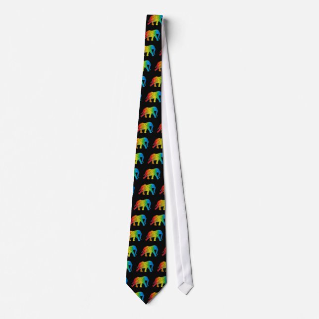 Elephant with Pixels Neck Tie (Front)