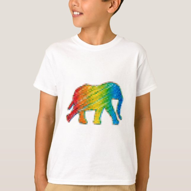 Elephant with Pixels T-Shirt (Front)