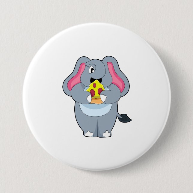 Elephant with Pizza Button (Front)