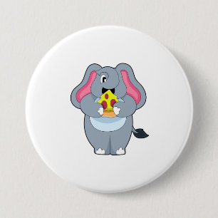 Elephant with Pizza Button