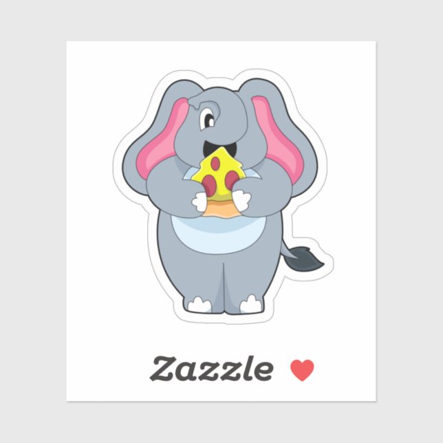 Elephant with Pizza Sticker (Sheet)